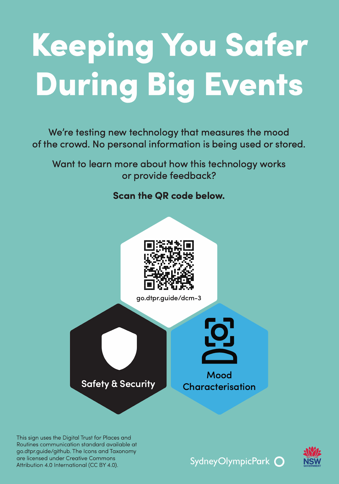 This sign uses the Digital Trust for Places and Routines communication standard available at go.dtpr.guide/github. The Icons and Taxonomy are licensed under Creative Commons Attribution 4.0 International (CC BY 4.0).